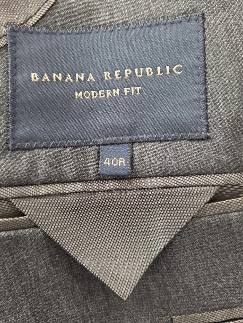 Banana Republic Modern Fit 40R Charcoal Gray 100% Wool Sport Coat Blazer Italian